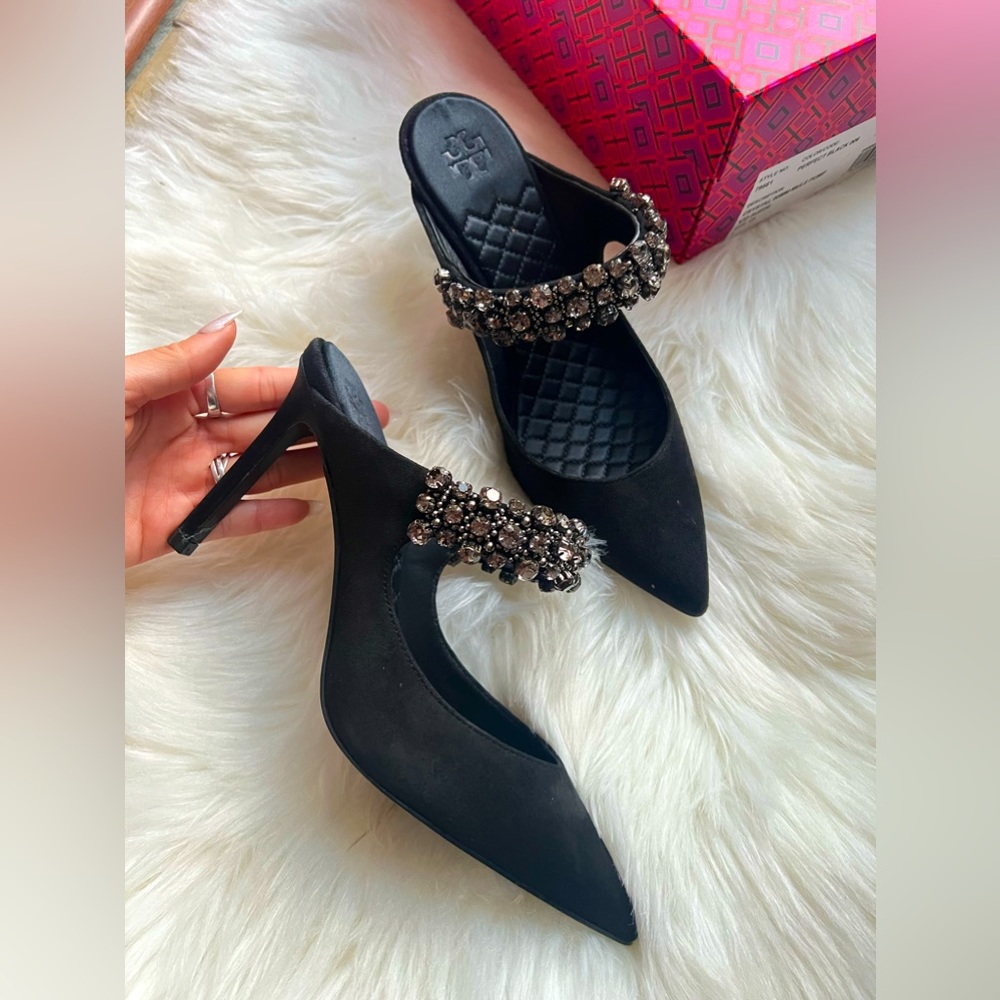 Tory Burch Heel - Black suede and crystal